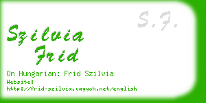 szilvia frid business card